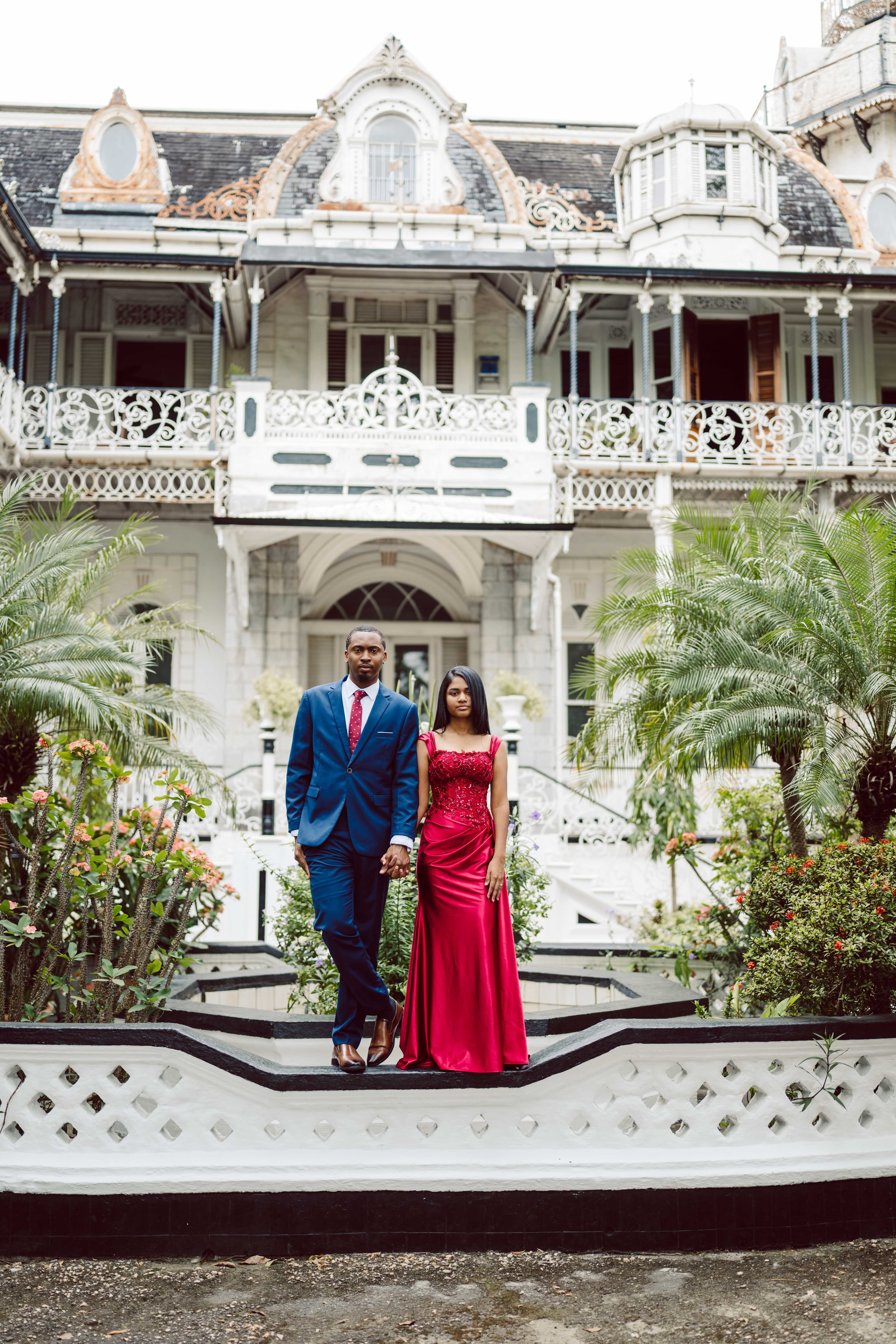 Craig and Monique in front of a heritage manor